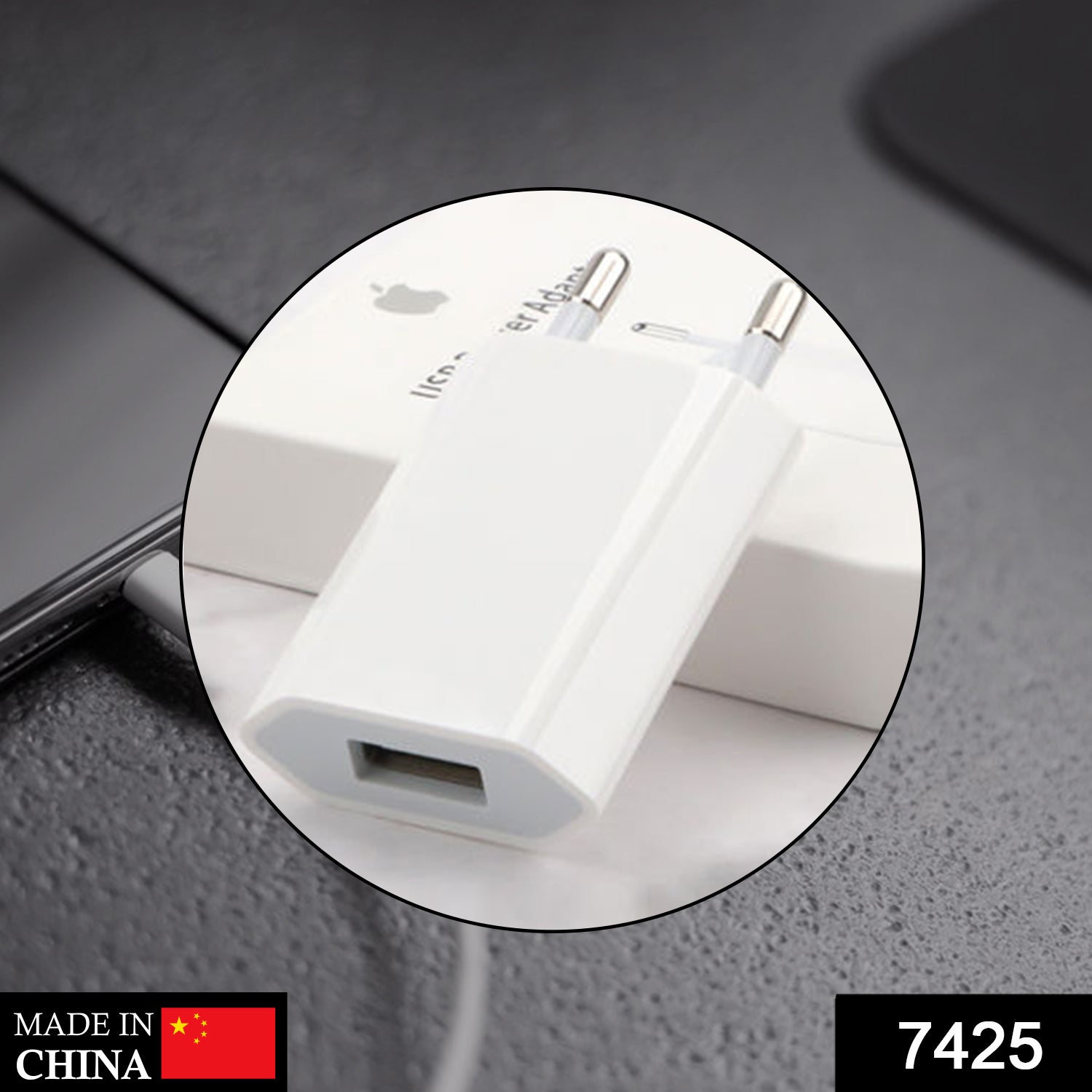 7425 USB Wall Charger for All iPhone, Android, Smart Phones (Adaptor Only) DeoDap