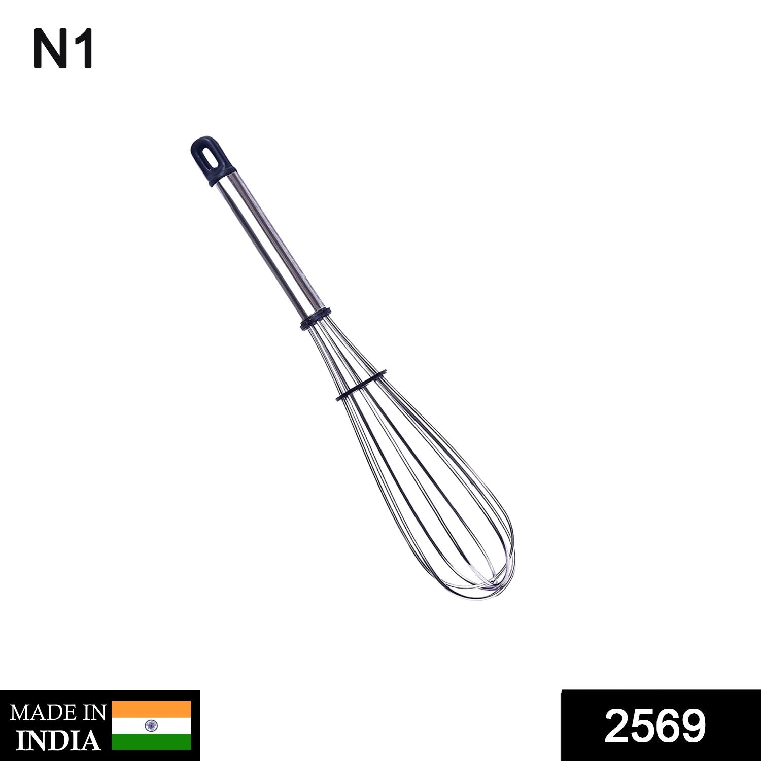 2569 Stainless Steel Wire Whisk,Balloon Whisk,Egg Frother, Milk & Egg Beater (8 inch) DeoDap