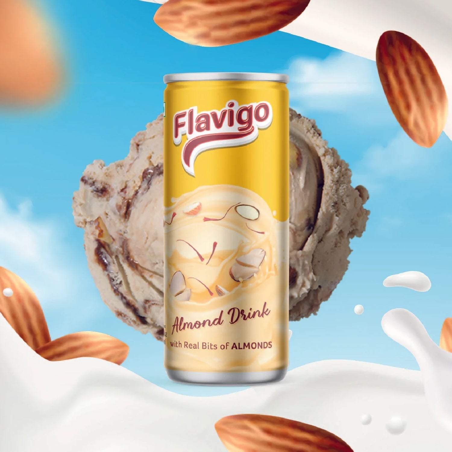 1013 Flavigo Almond Drink Ice Cream Milkshake (200Ml) | Ice cream shakes