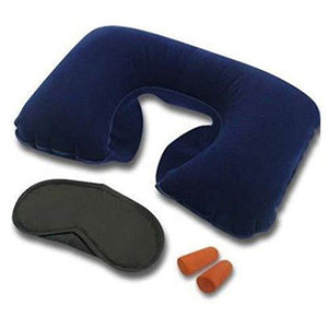 505 -3-in-1 Air Travel Kit with Pillow, Ear Buds & Eye Mask Smallb.store WITH BZ LOGO