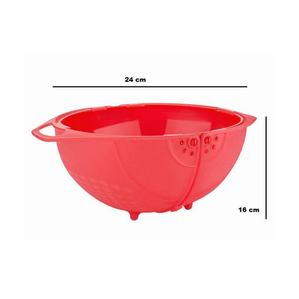 2145  Plastic Revolving Multi Functional Rice, Vegetable Fruit Wash Basket Bowl (Multi Colour) DeoDap