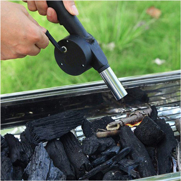 2282 Portable Hand Crank Air Blower Fan for Charcoal Grill BBQ DeoDap