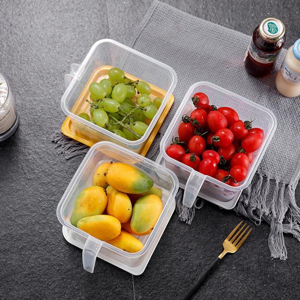 2454 Air Tight Unbreakable Big Size 1100 ml Square Shape Kitchen Storage Container (Set of 6) DeoDap