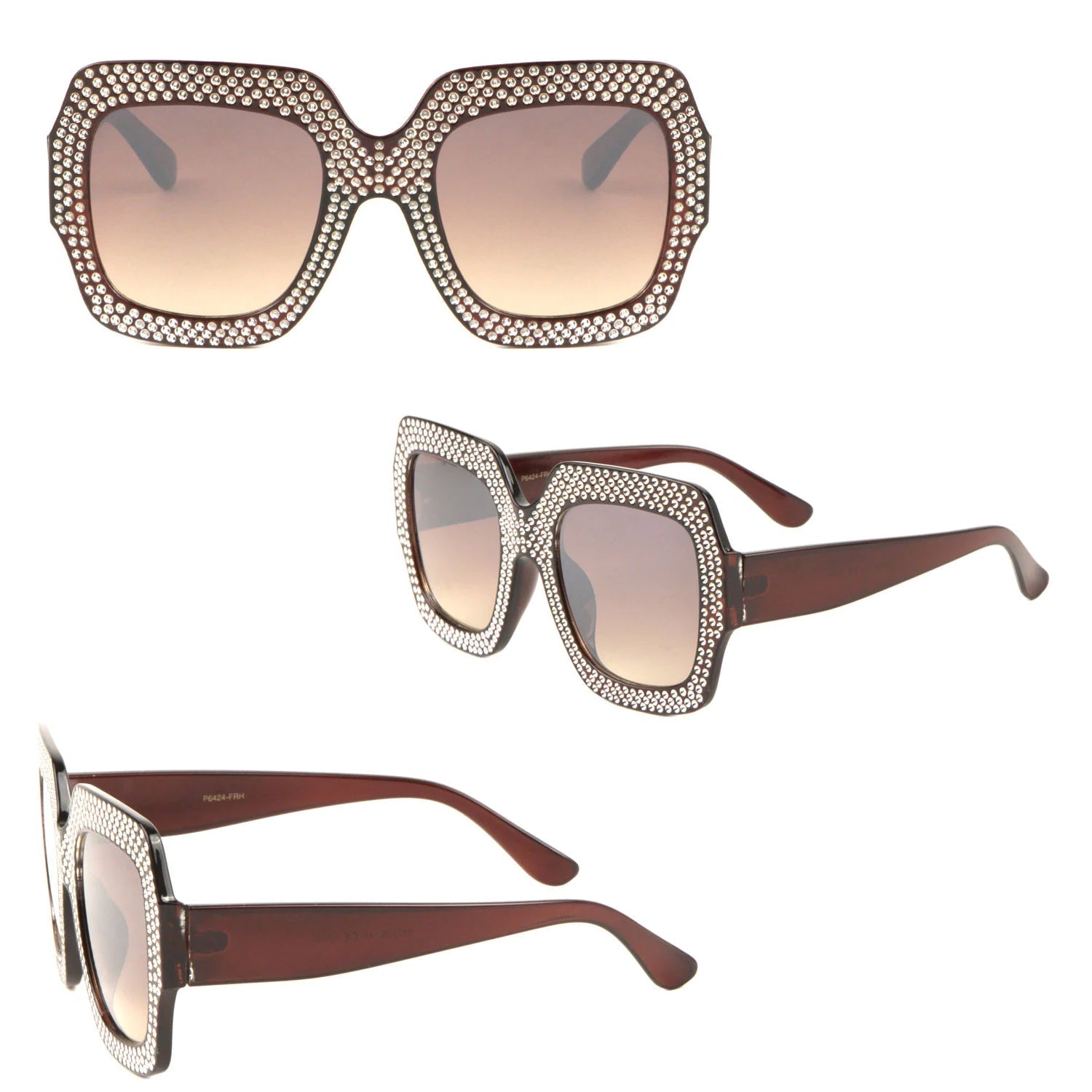 4953 Big Square Diamond Framed Sunglasses DeoDap