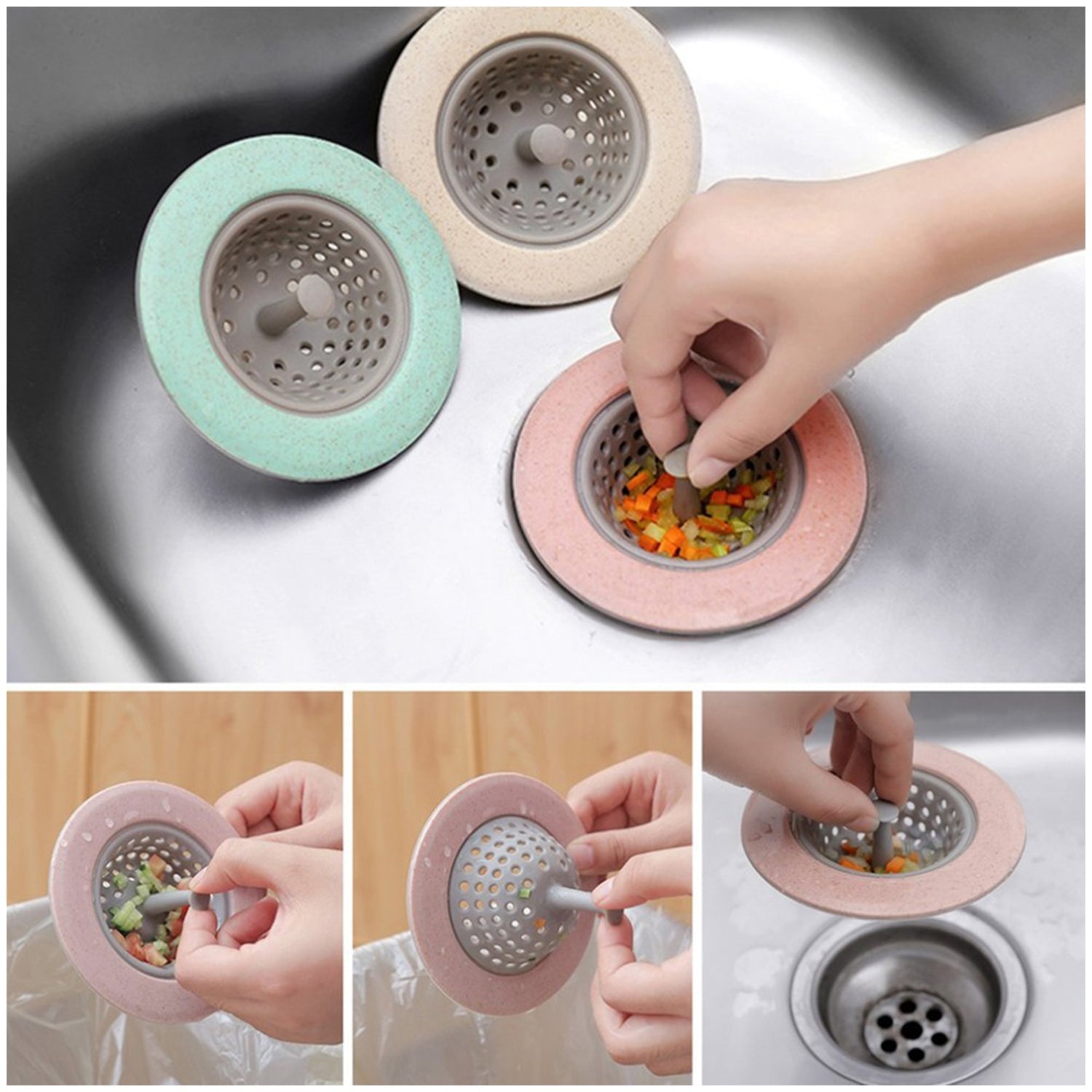 1120A Silicon Sink Strainer Kitchen Drain Basin Basket Sink Drainer 