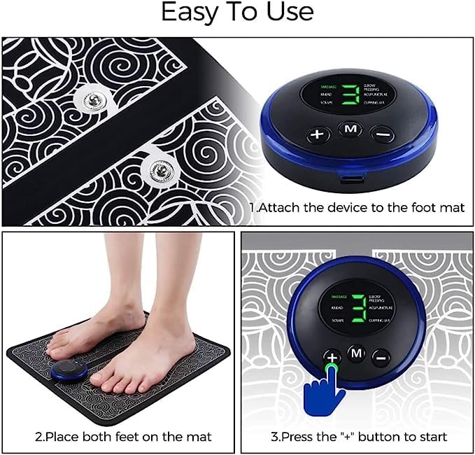 6931 EMS Foot Massager, Electric Feet Massager, Deep Kneading Circulation Foot Booster for Feet and Legs Muscle Stimulator, Folding Portable Electric Massage Machine (Mix Design)