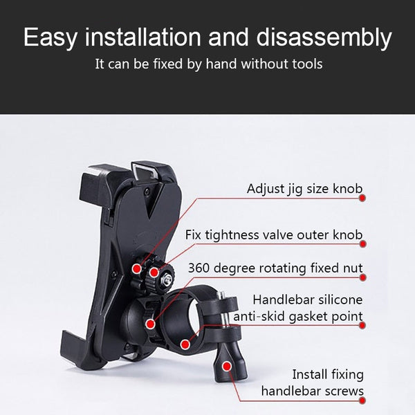 1456 Bike Phone Mount Anti Shake and Stable Cradle Clamp with 360Ã‚Â° Rotation DeoDap