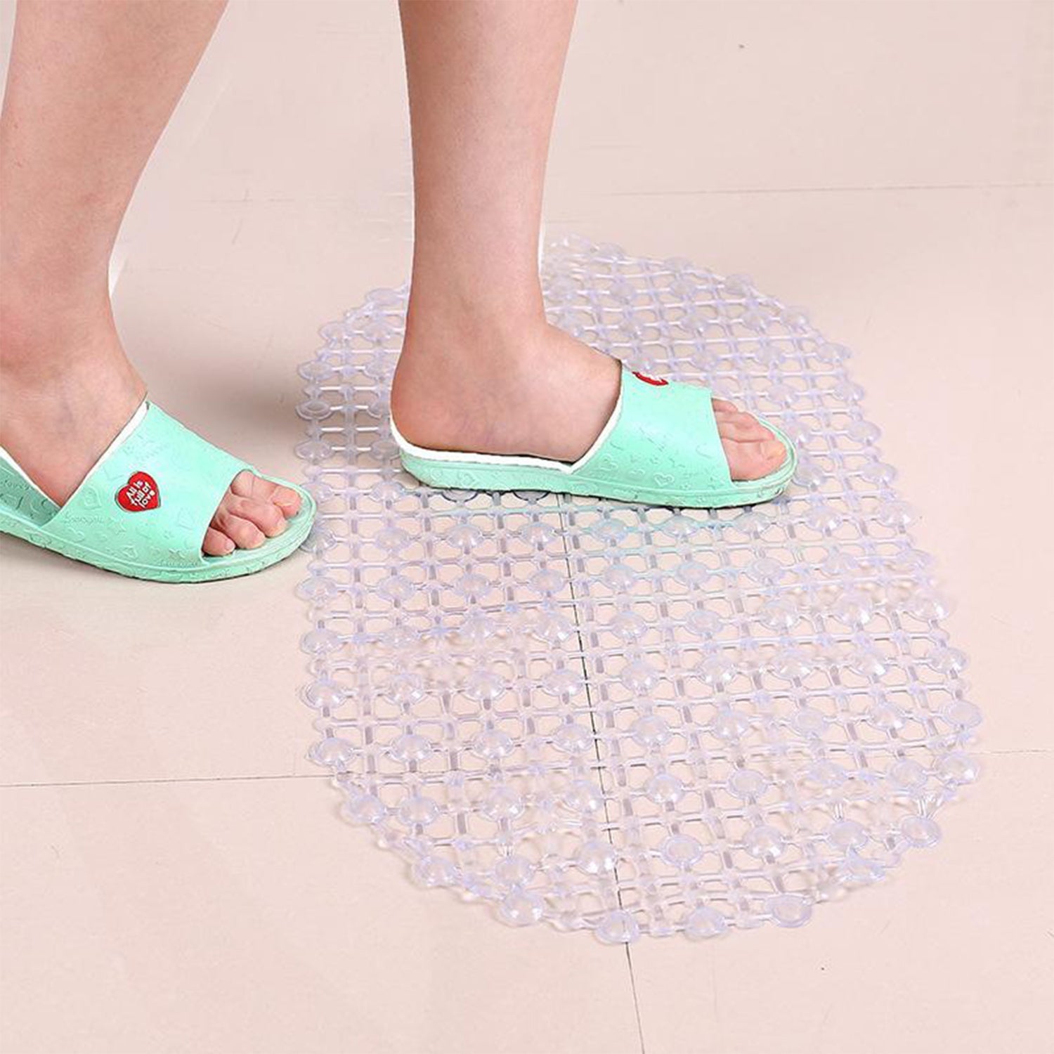 4933 Nonslip Soft Rubber Bath Mat for Bathtub and Shower, Anti Slip Bacterial Anti Bacterial Machine Washable PVC Bath Mat DeoDap