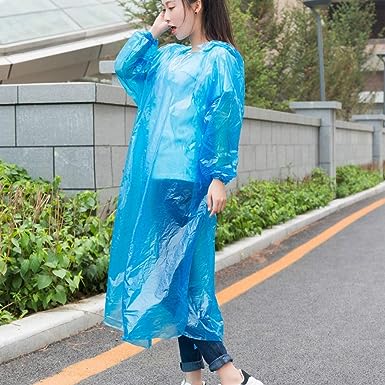 9311 Portable Adult Rain Coat, Raincoat Waterproof Button Cardigan Portable Raincoat  Adult Outdoor Traveling Plastic Material Raincoat/Rain wear/Rain Suit for Outdoor Accessory (1pc)