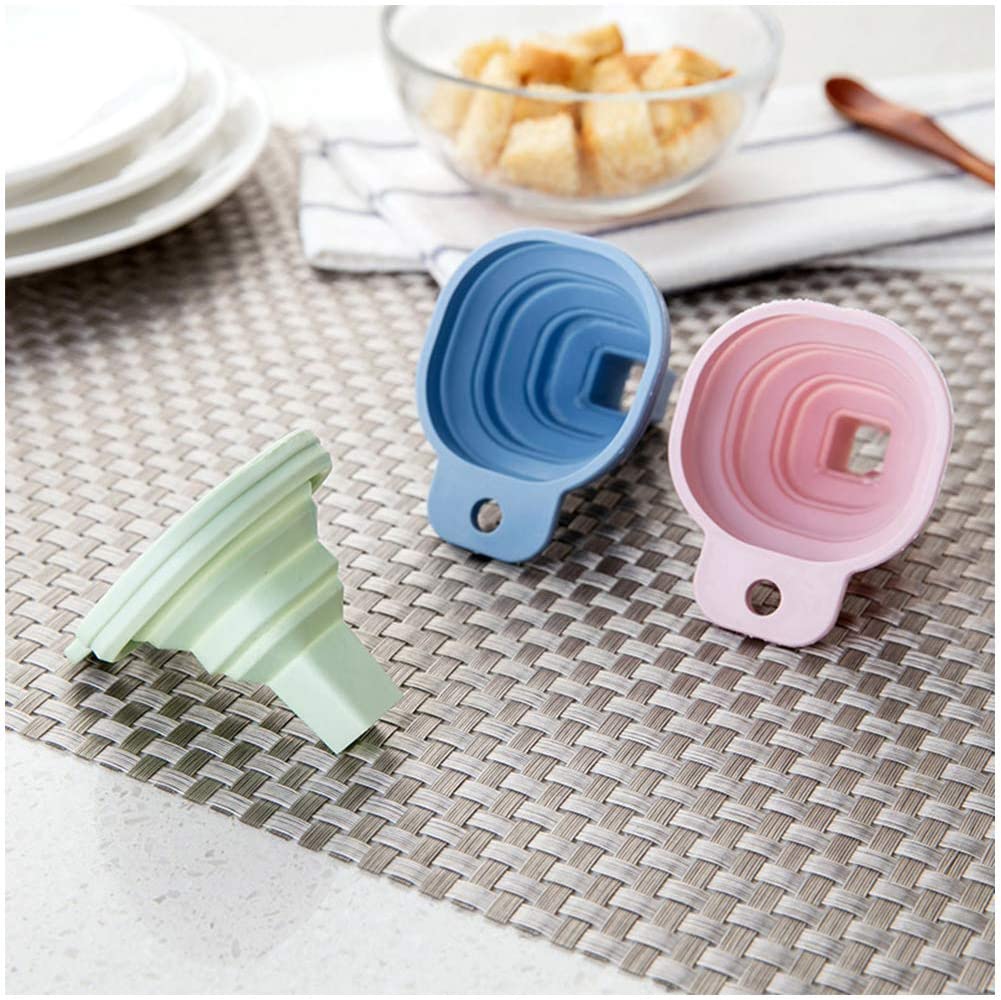 0828 Flexible Silicone Foldable Kitchen Funnel for Liquid/Powder Transfer Hopper Food (Small) DeoDap