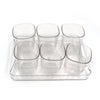 2832 6pc Glasses Set With tray Stylish Transparent Water Glass/Juice Glass/Beer Glass/Wine Glass Plastic Glass Set DeoDap