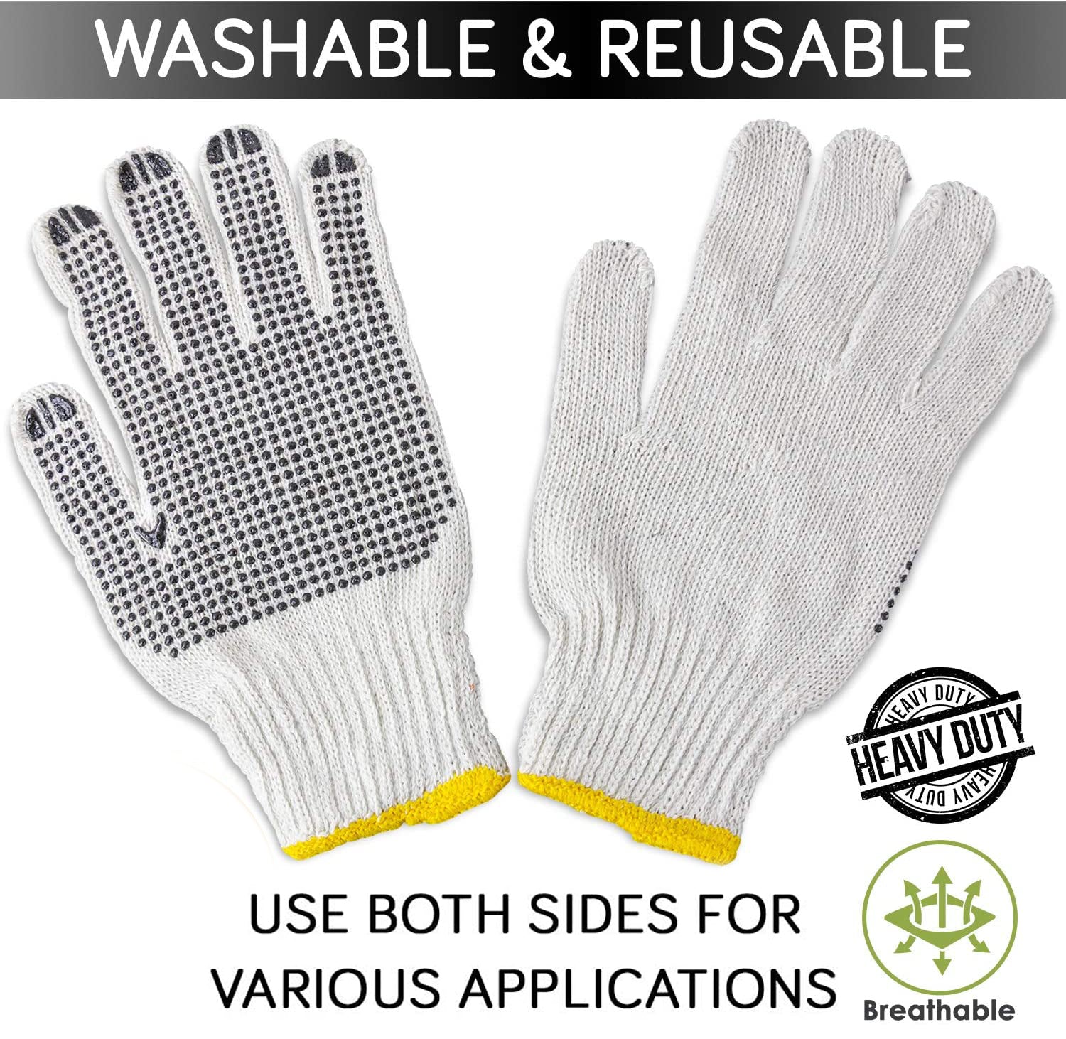 4611 Unisex Knitted/Sewing Cotton Plain Hand Gloves Raw White DeoDap