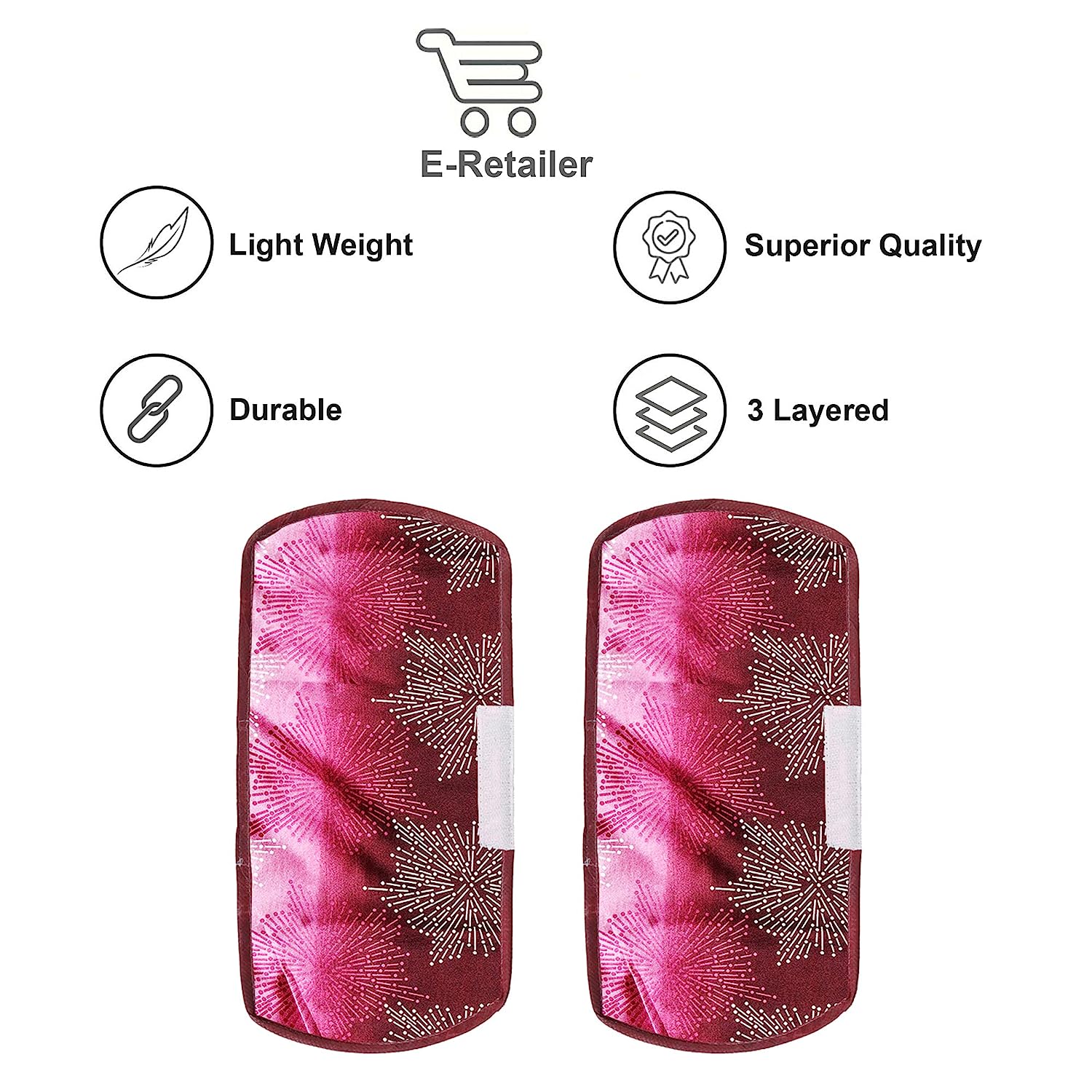 4928  Fridge Cover Handle Cover Polyester High Material Cover For All Fridge Handle Use ( Set Of 2 Pcs ) Multi Design