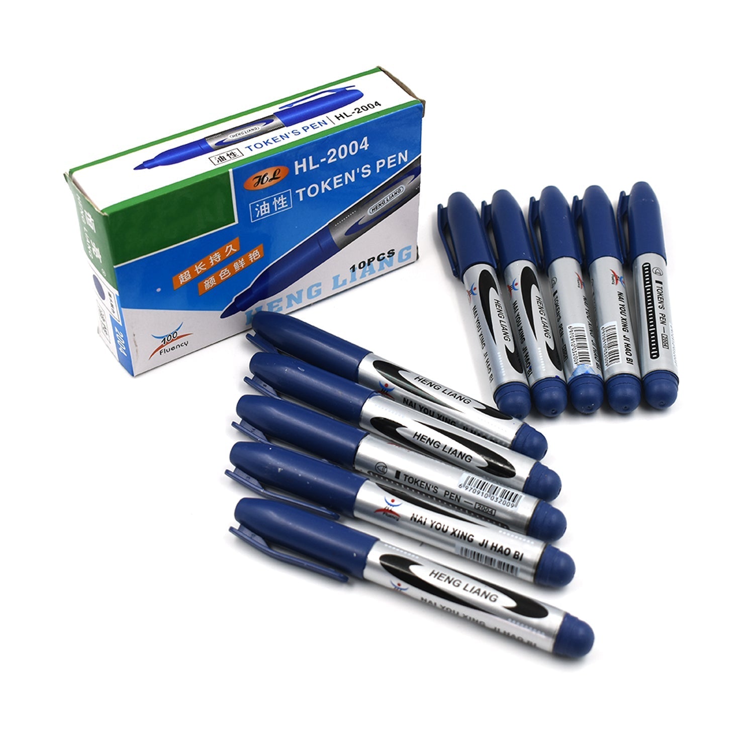 9012 10Pc Blue Marker and pen used in studies and teaching white boards in schools and institutes for students. DeoDap