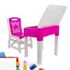 4631 Study Table And Chair Set For Boys And Girls With Small Box Space For Pencils Plastic High Quality Study Table (Pink)