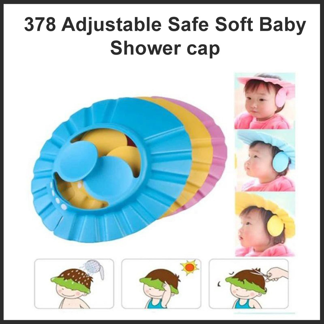 0378 Adjustable Safe Soft Baby Shower cap Smallb.store