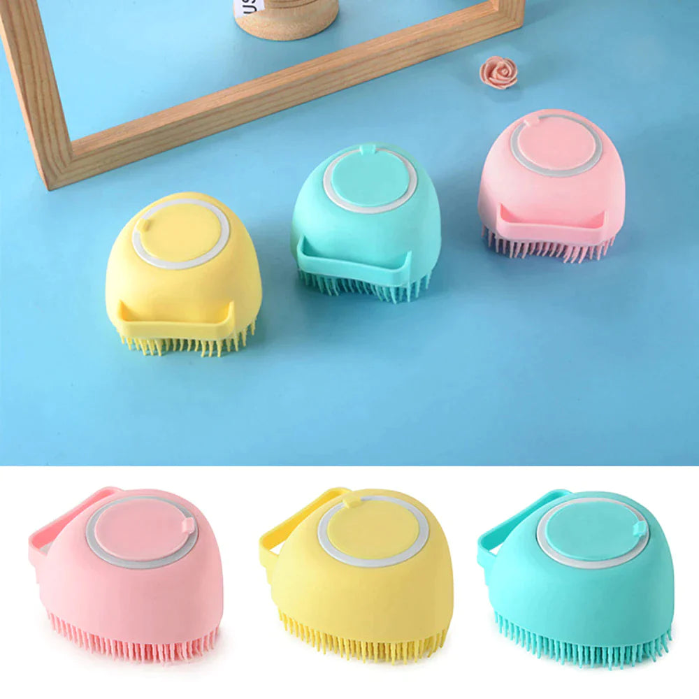 6424 Silicon Massage Bath Brush Hair, Scalp & Bathing Brush For Cleaning Body DeoDap