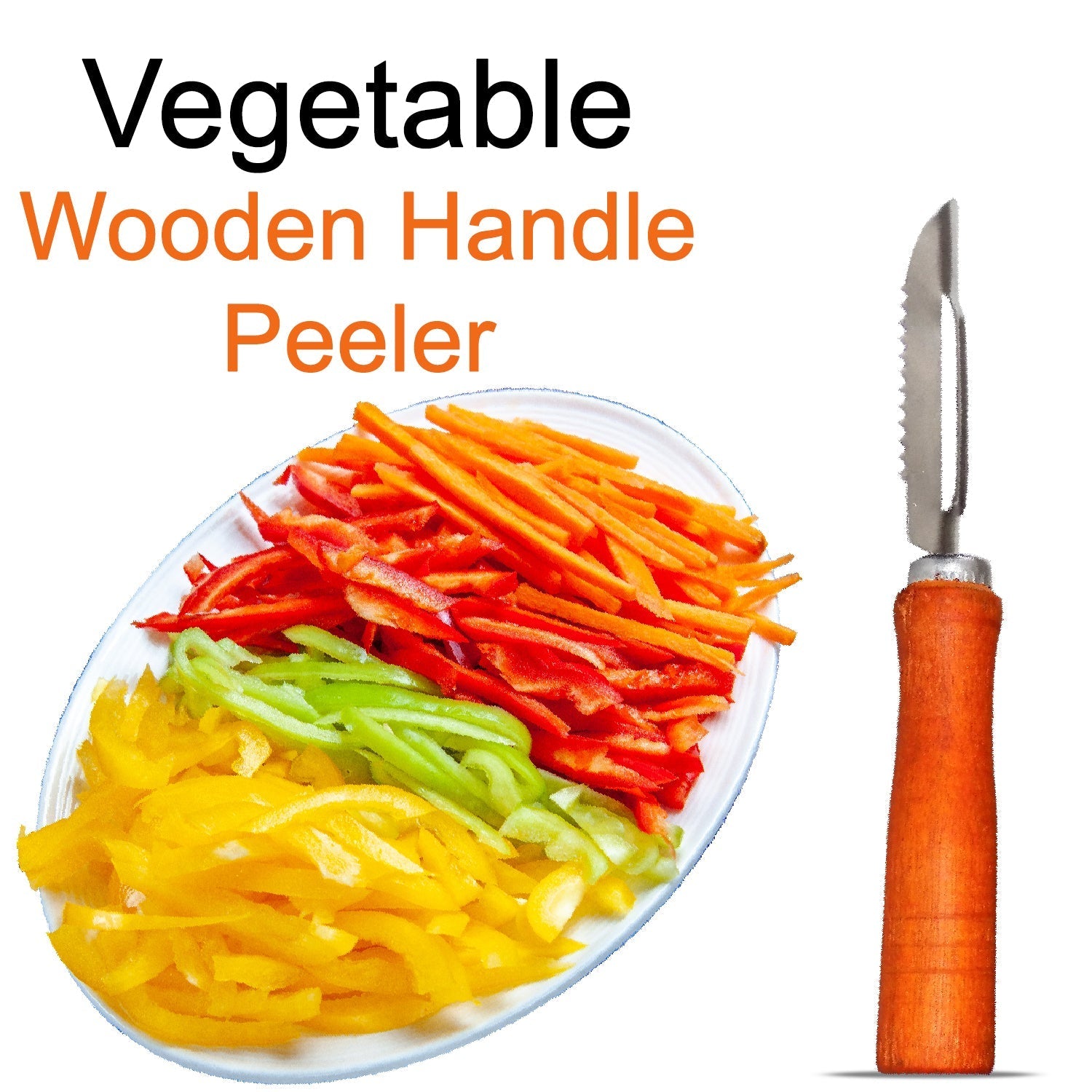 2455 Wooden Handle and Stainless Steel Vegetable Peeler DeoDap