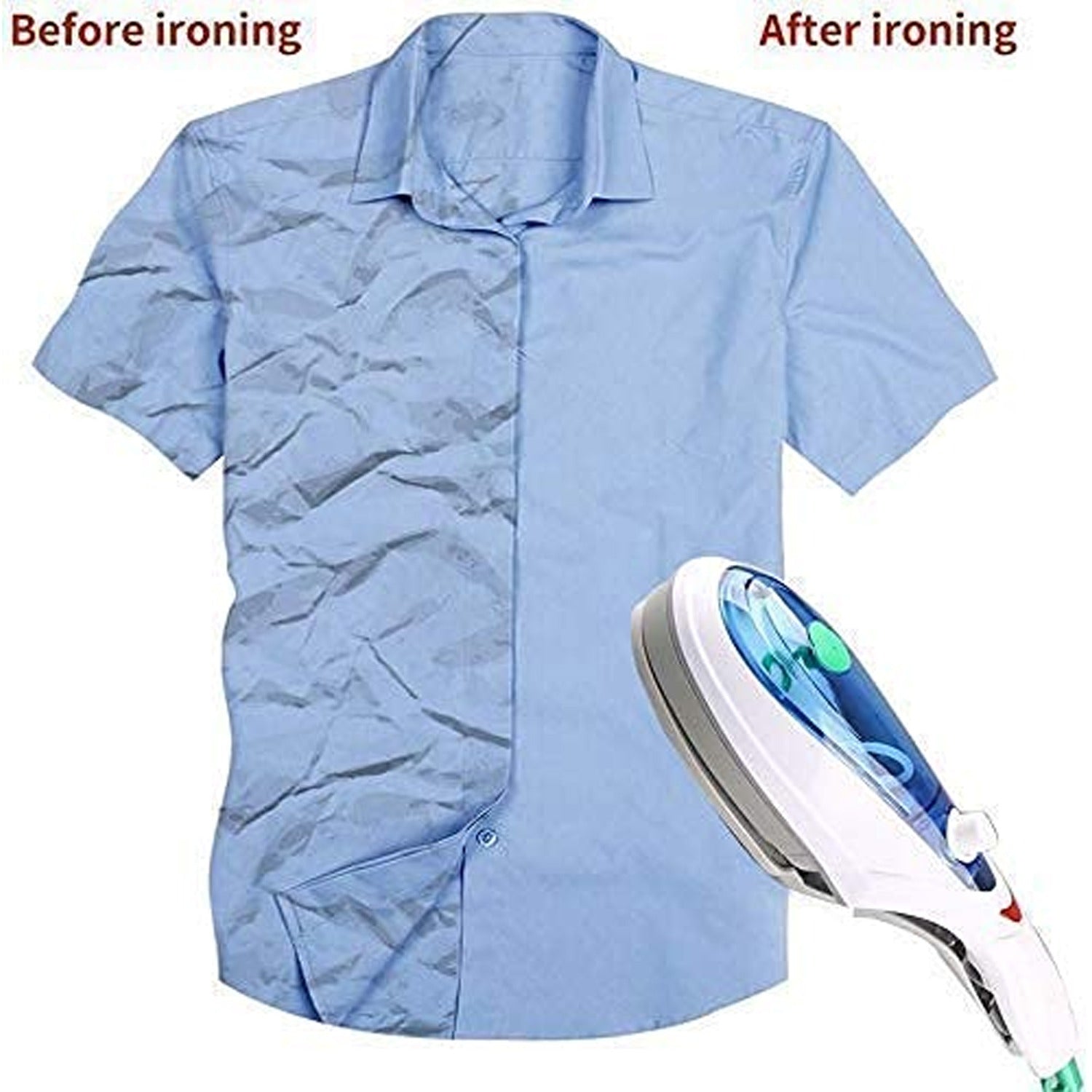 8053 Portable ironing machine,1 Set Steam Iron Hand Held Crease Removal Portable Ironing Clothes ABS Brush Plush Toy Garment Steamer for Home Steam Iron, for Clothes, Travel Steamer