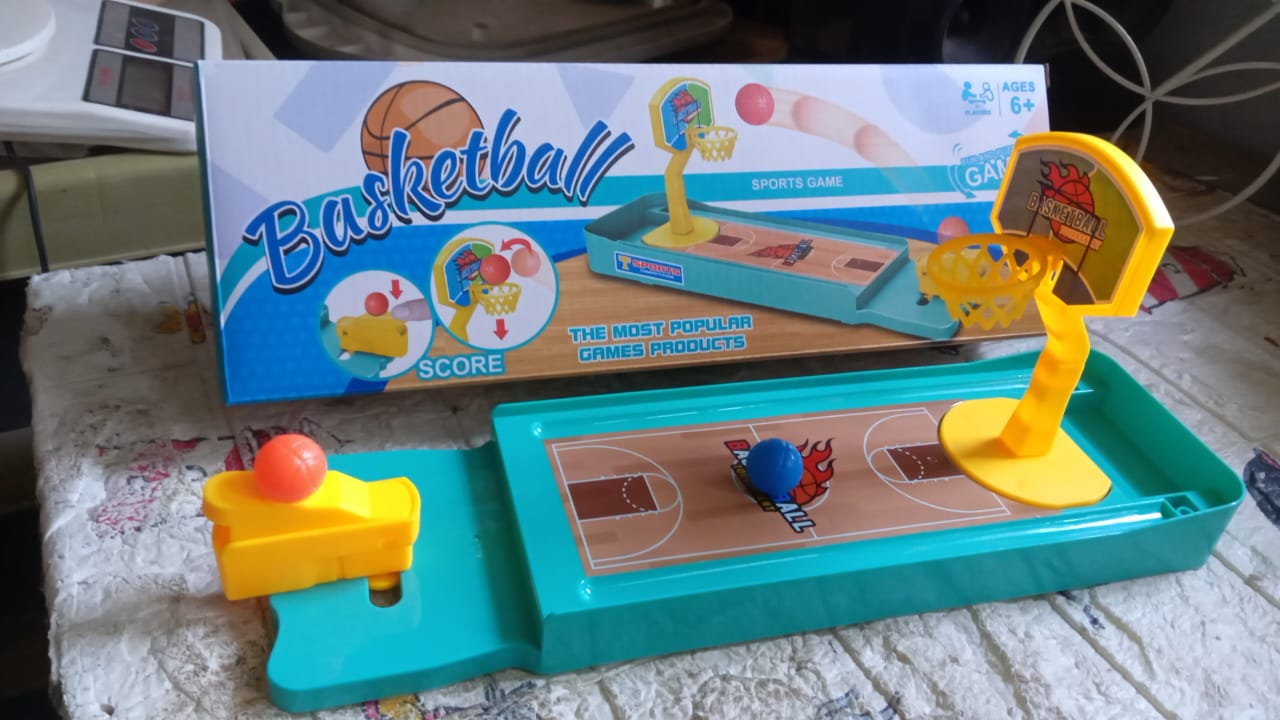 17689 Mini Table Top Finger Basketball Game for Kids - Desktop Game for Kids & Adults, Basketball Finger Bowling Game, Fun Indoor Finger Bowling Game for Boys & Girls, Family Board Game