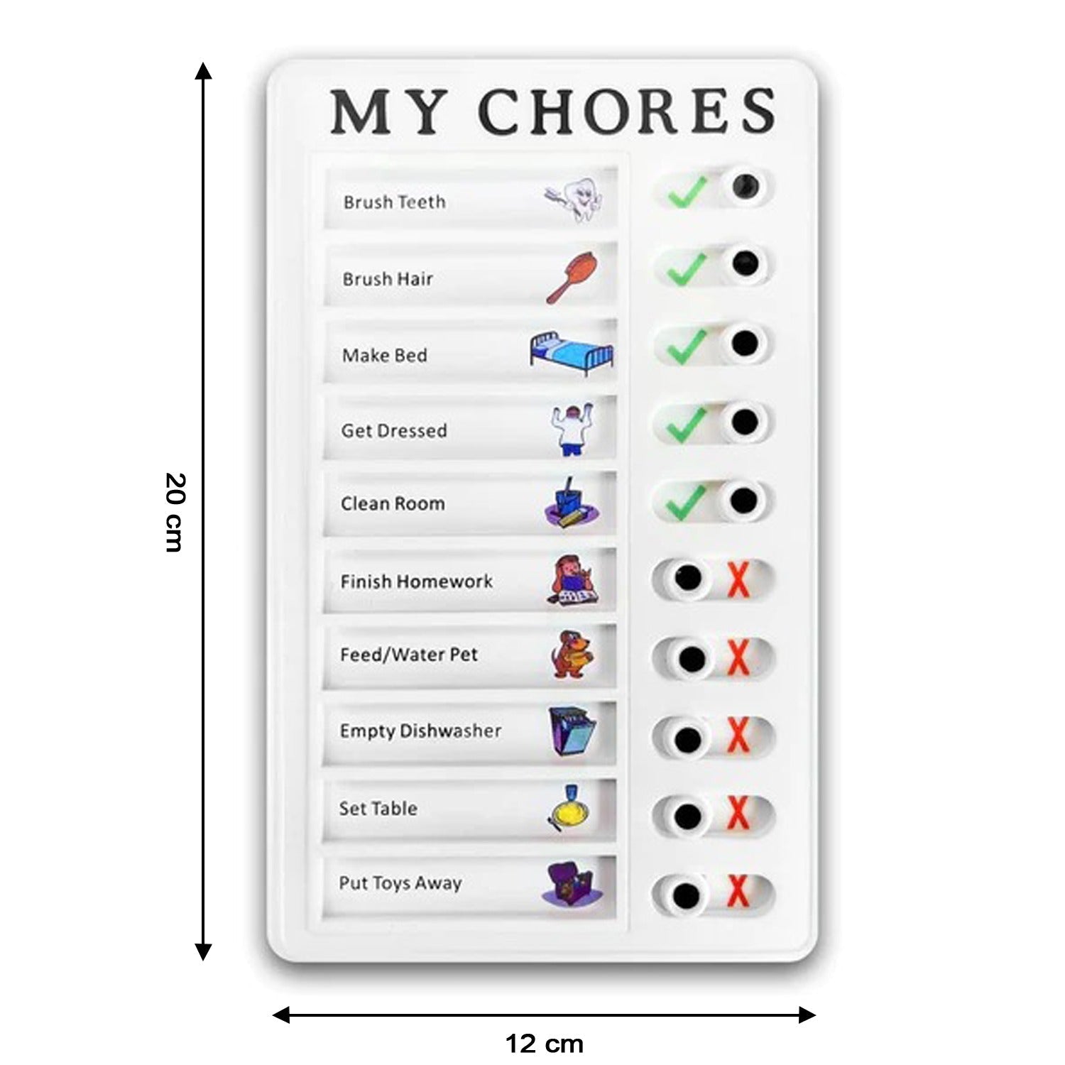 4448 Portable My Chores Home Note Board Management Planning Memo Boards Reminding Time. (Size :- 20x12Cm)